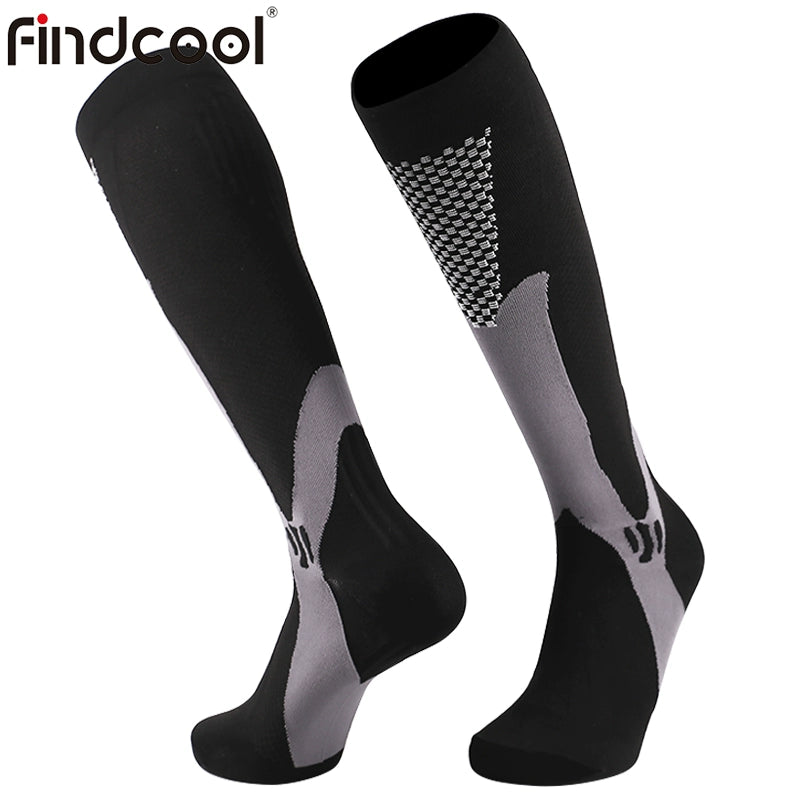 Findcool Night Running Jump Rope Knee High Cross-Country Athletic Socks