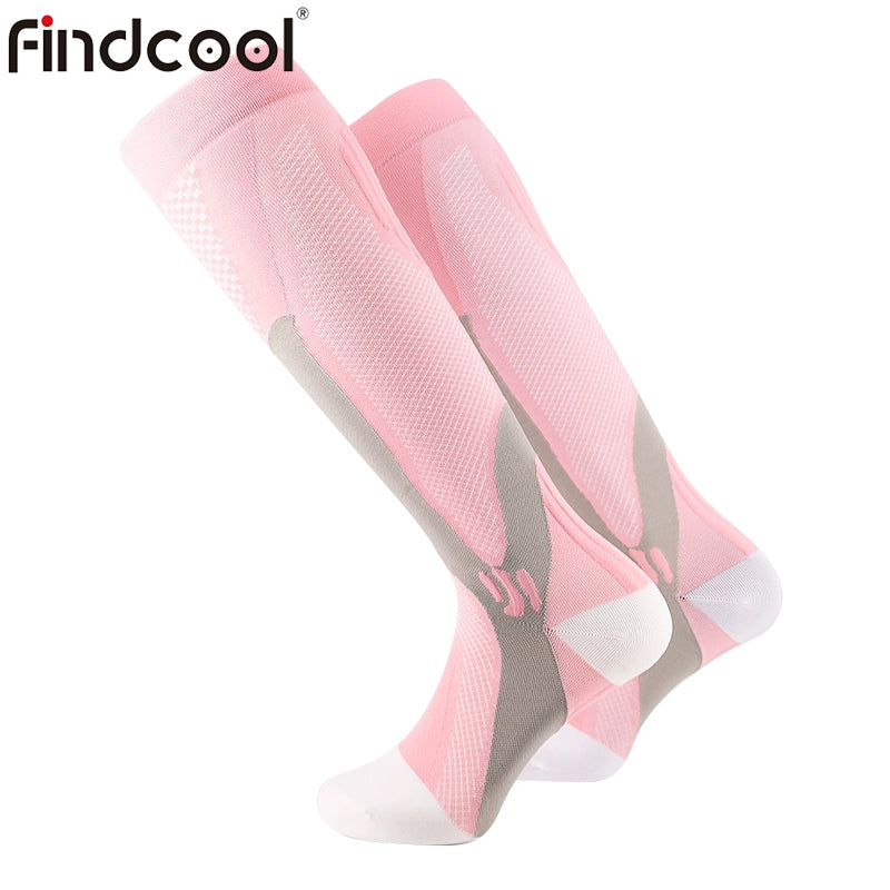 Findcool Night Running Jump Rope Knee High Cross-Country Athletic Socks