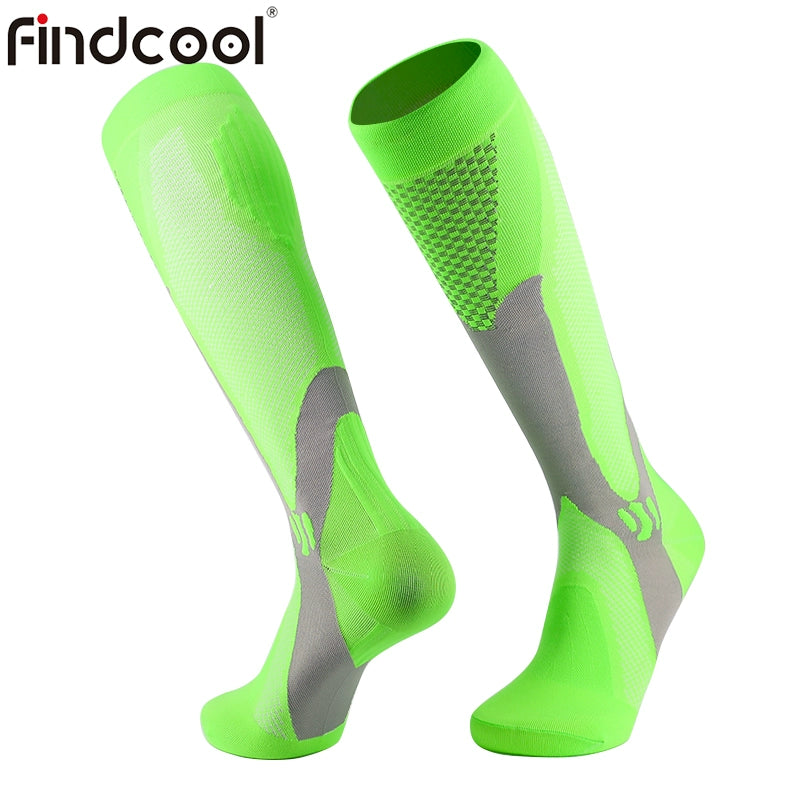 Findcool Night Running Jump Rope Knee High Cross-Country Athletic Socks