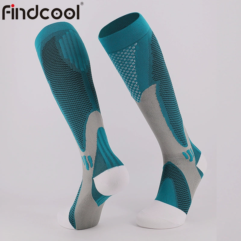 Findcool Night Running Jump Rope Knee High Cross-Country Athletic Socks