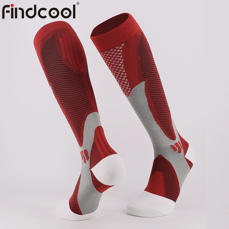 Findcool Night Running Jump Rope Knee High Cross-Country Athletic Socks