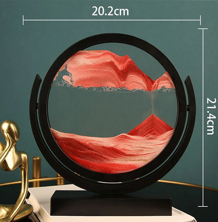 Art Flowing Sand Painting Rotatable Hourglass Picture Black Frame Glass Sand Clock Deep Sea Quicksand Home Decoration Sandglass