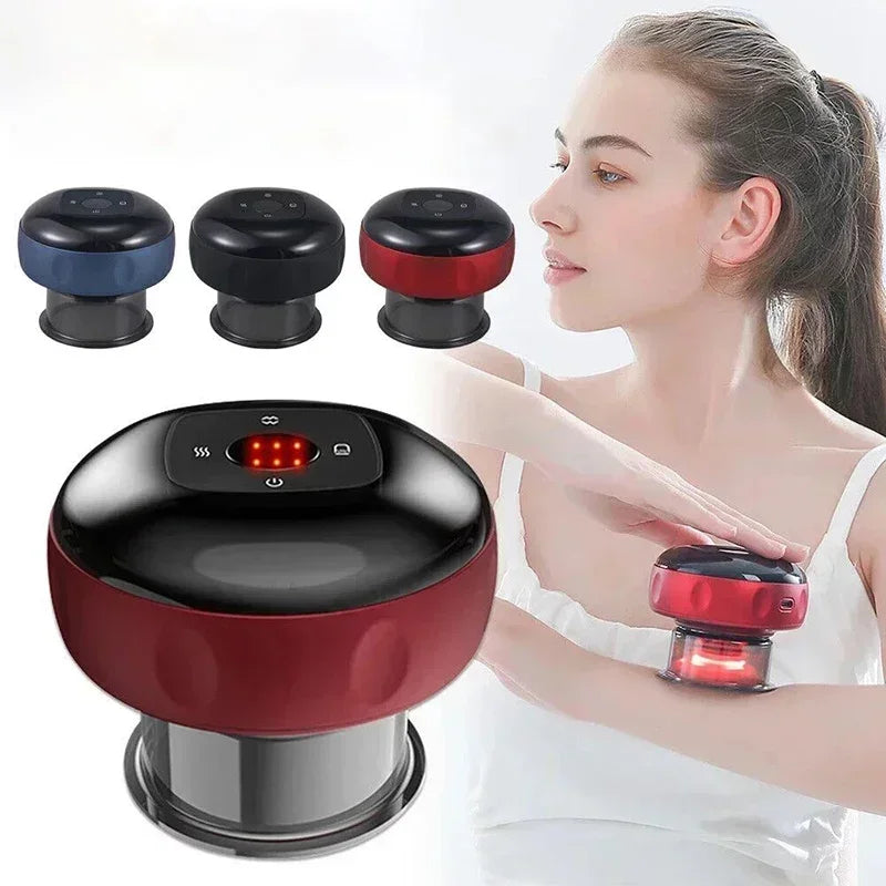 Body Scraping Massage Smart Electric Vacuum Cupping Heating Suction Cup Device Back Neck Arm Massger антистресс back scratcher