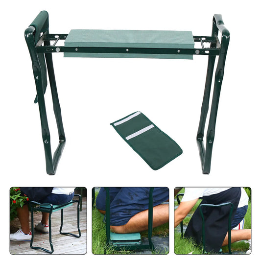 Portable Folding Garden Kneeler Bench Kneeling Stool Thicken Soft EVA Pad Seat Cushion With Storage Pouch